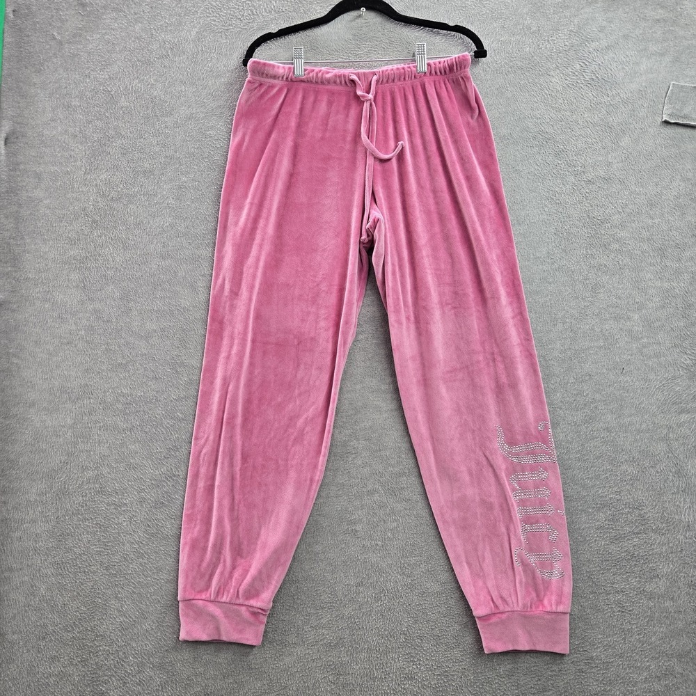 Juicy Couture Women Sleepwear M Pink Pajama Pants Rhinestone 29" Inseam